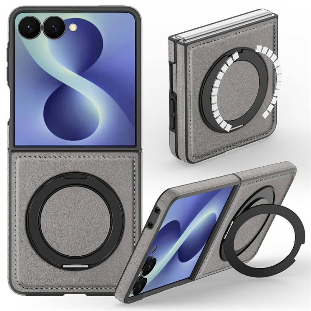 Galaxy Z Flip8 – Kunstleder Hülle mit Magnet und Kickstand