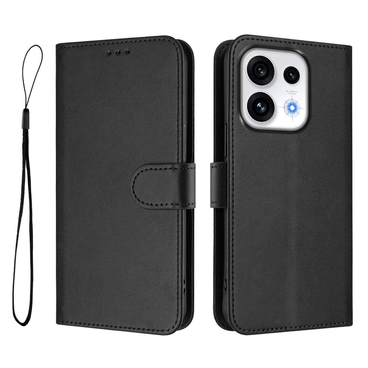 OPPO Reno16 / Reno16 Pro - Custodia lucida con cinturino da polso