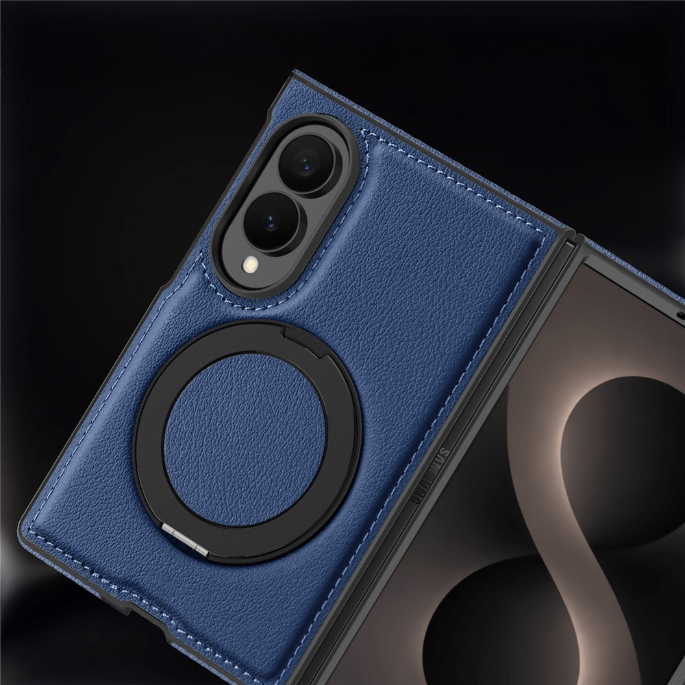 Galaxy Z Fold8 - Cover magnetica in pelle PU con anello supporto a 360°