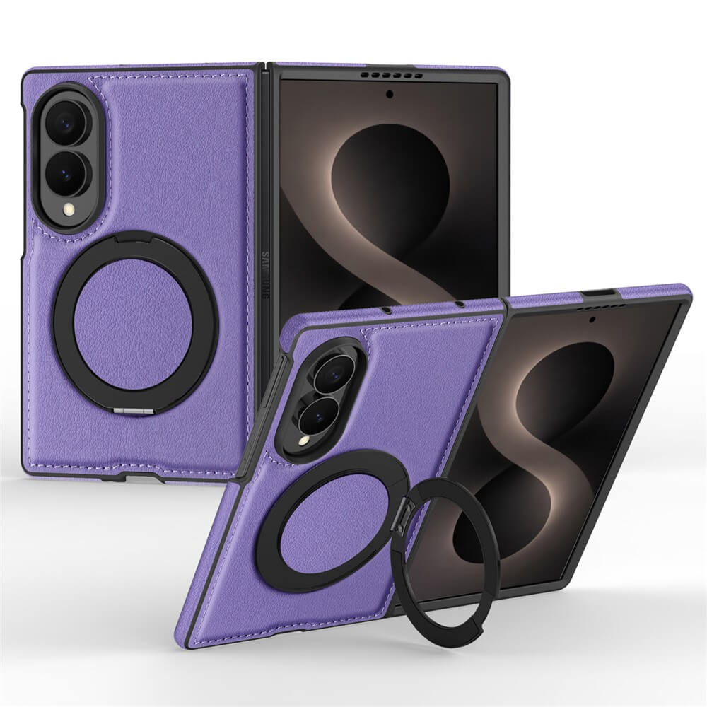 Galaxy Z Fold8 - Cover magnetica in pelle PU con anello supporto a 360°