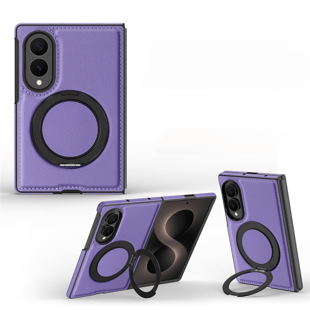 Galaxy Z Fold8 - Cover magnetica in pelle PU con anello supporto a 360°