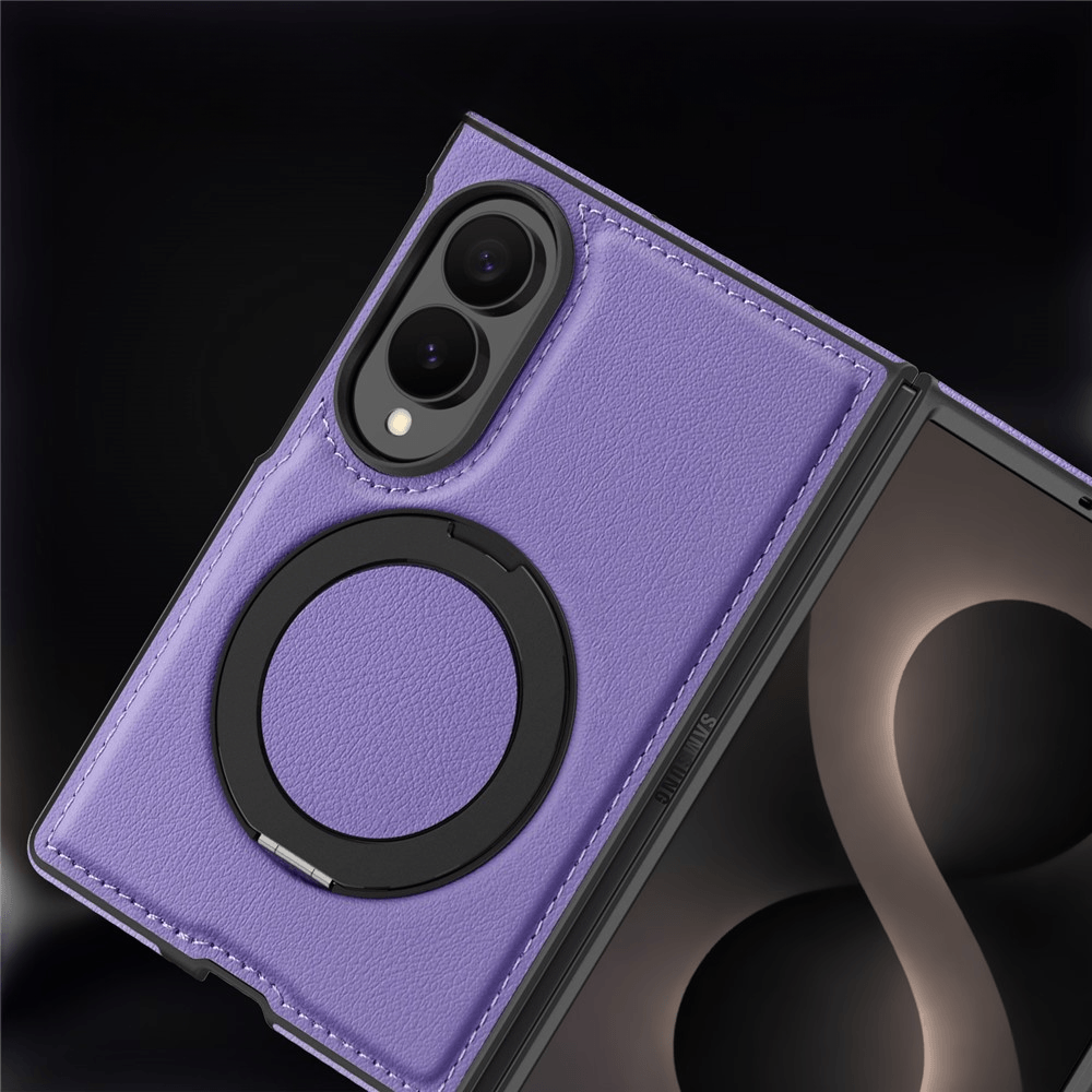 Galaxy Z Fold8 - Cover magnetica in pelle PU con anello supporto a 360°