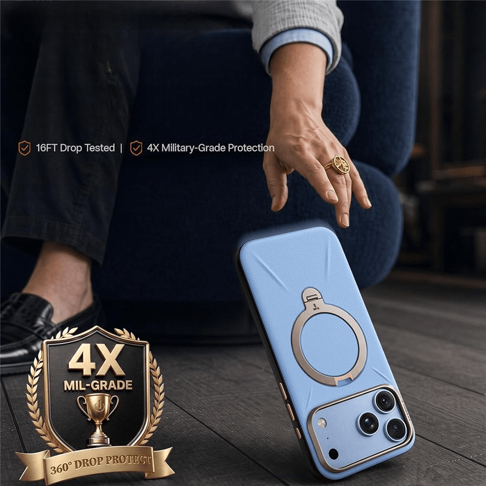 iPhone 18 Pro Max / iPhone 17 Pro Max - TORRAS Ostand Q3 VegSkin Coque MagSafe avec support bleu