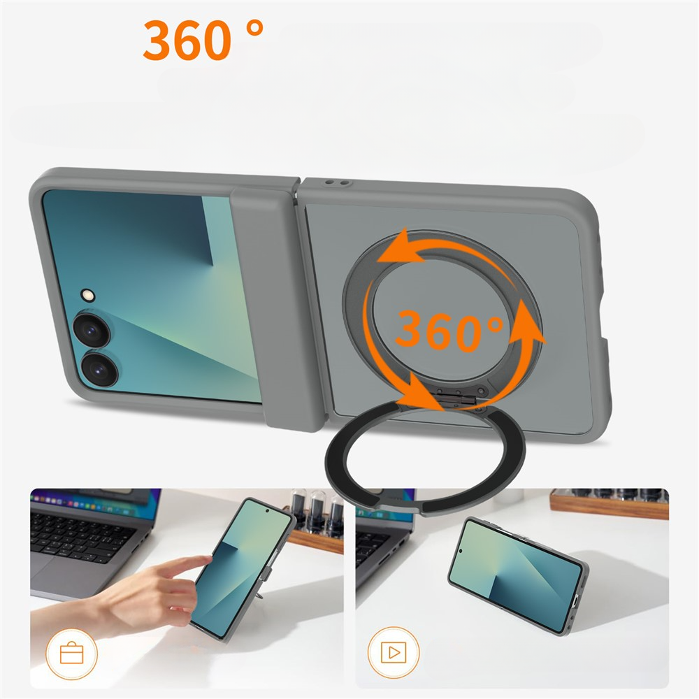 Galaxy Z Flip8 - Magnetische Hülle mit 360° Ring-Ständer