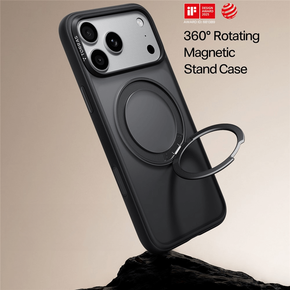 iPhone 18 Pro Max / iPhone 17 Pro Max – TORRAS Ostand O1 Guardian Cover Magnetica Supporto 360° nero