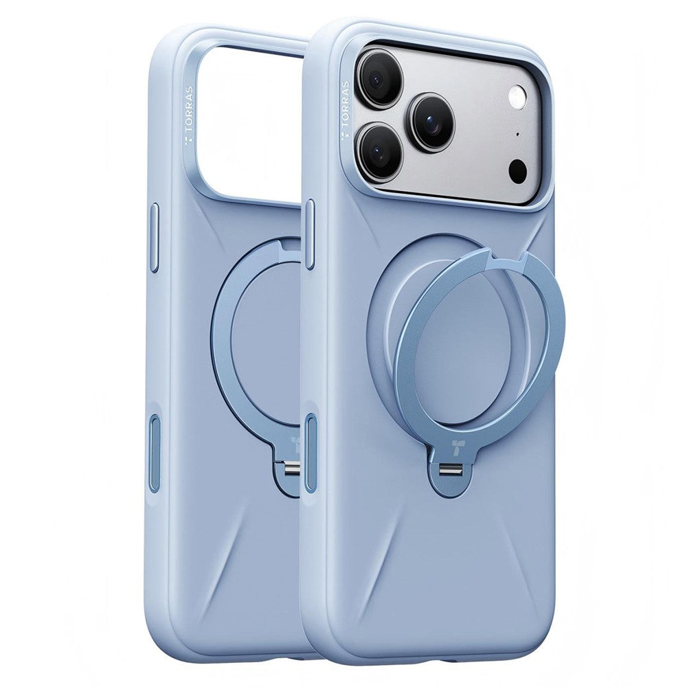 iPhone 17 Pro – TORRAS Ostand Q3 Magnetic Silicone Case with Kickstand Blue