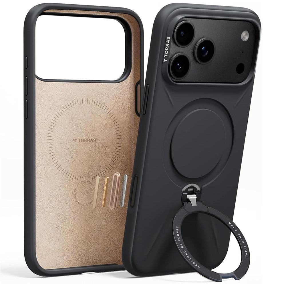 iPhone 18 Pro / iPhone 17 Pro – TORRAS Ostand Q3 Magnetic Silicone Case with Kickstand