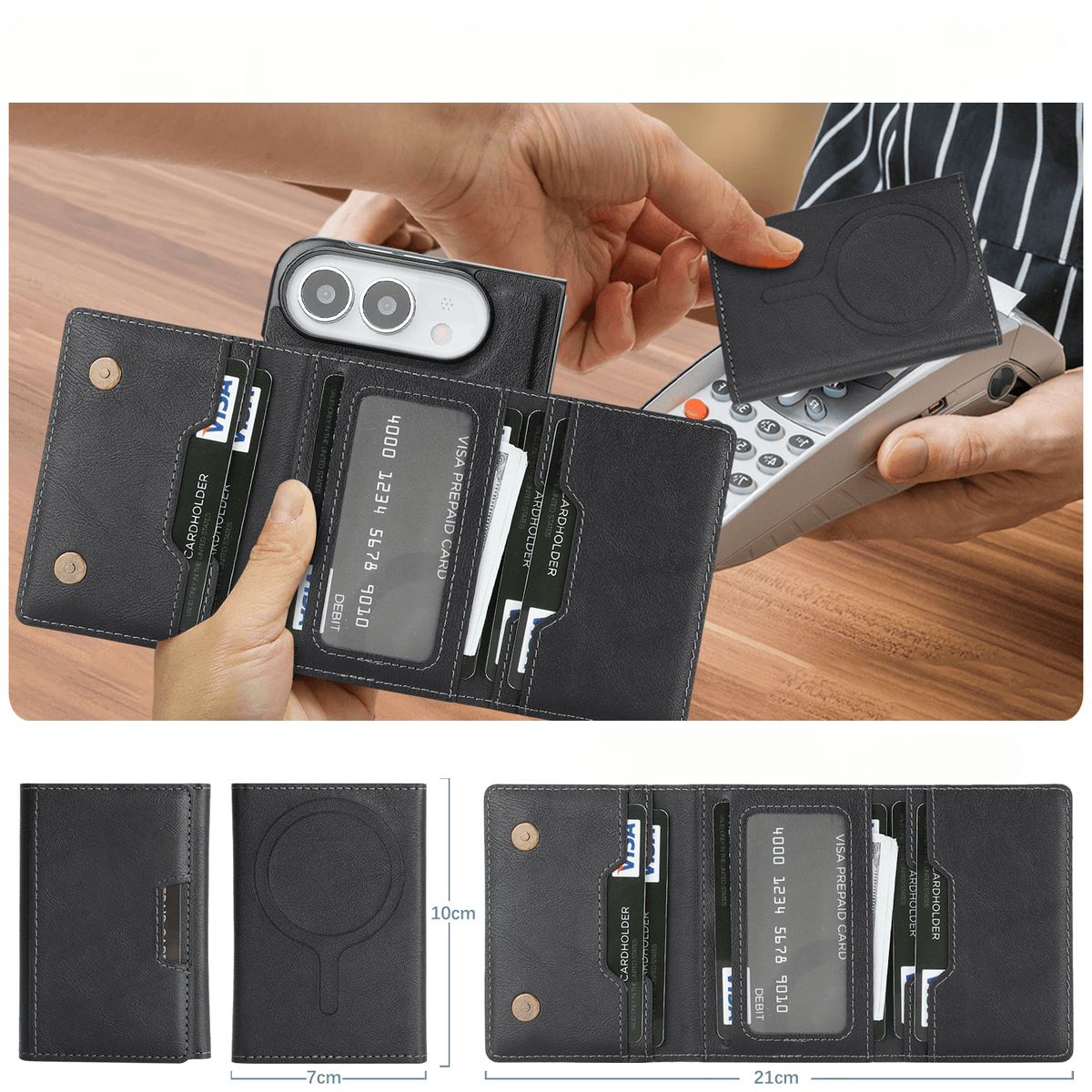 iPhone Duo - 2-in-1 Backcover mit Kreditkarten-Etui