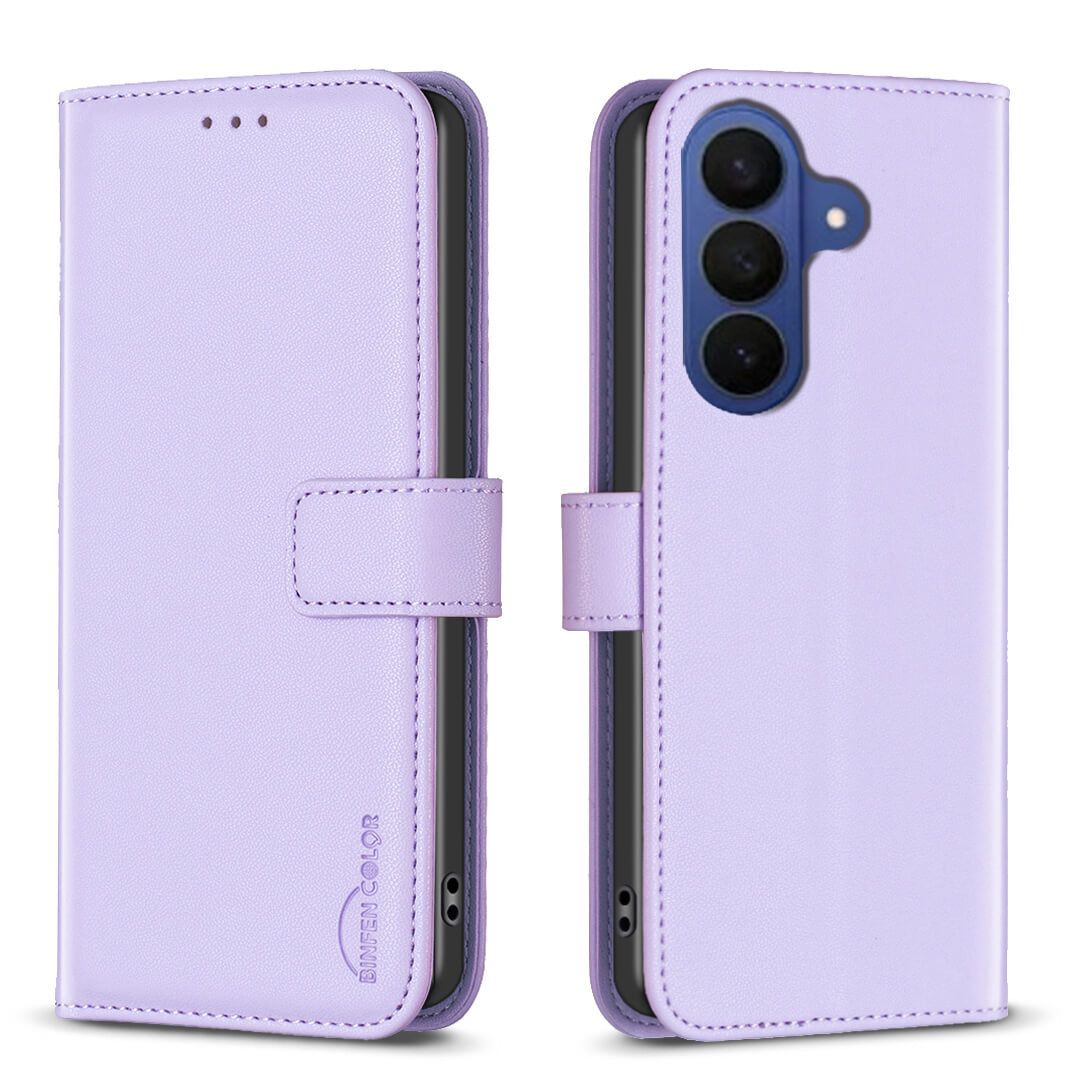 Galaxy S26 FE - Étui en cuir BINFEN avec bloqueur RFID