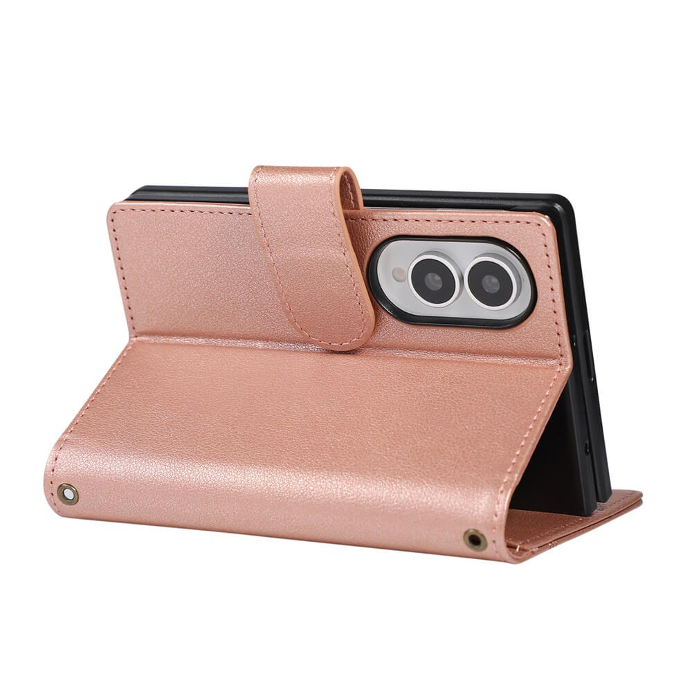Galaxy Z Fold8 – Leather Wallet Case with Shoulder & Wrist Strap