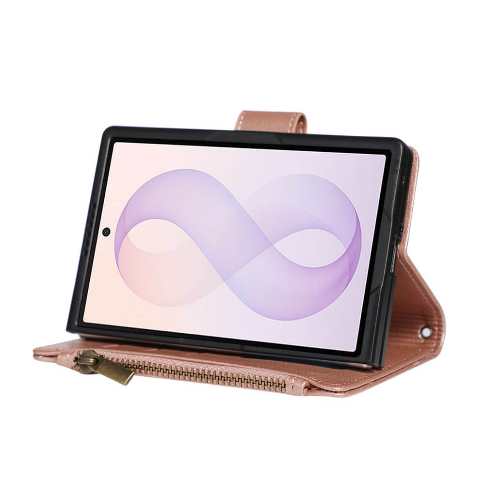 Galaxy Z Fold8 – Leather Wallet Case with Shoulder & Wrist Strap