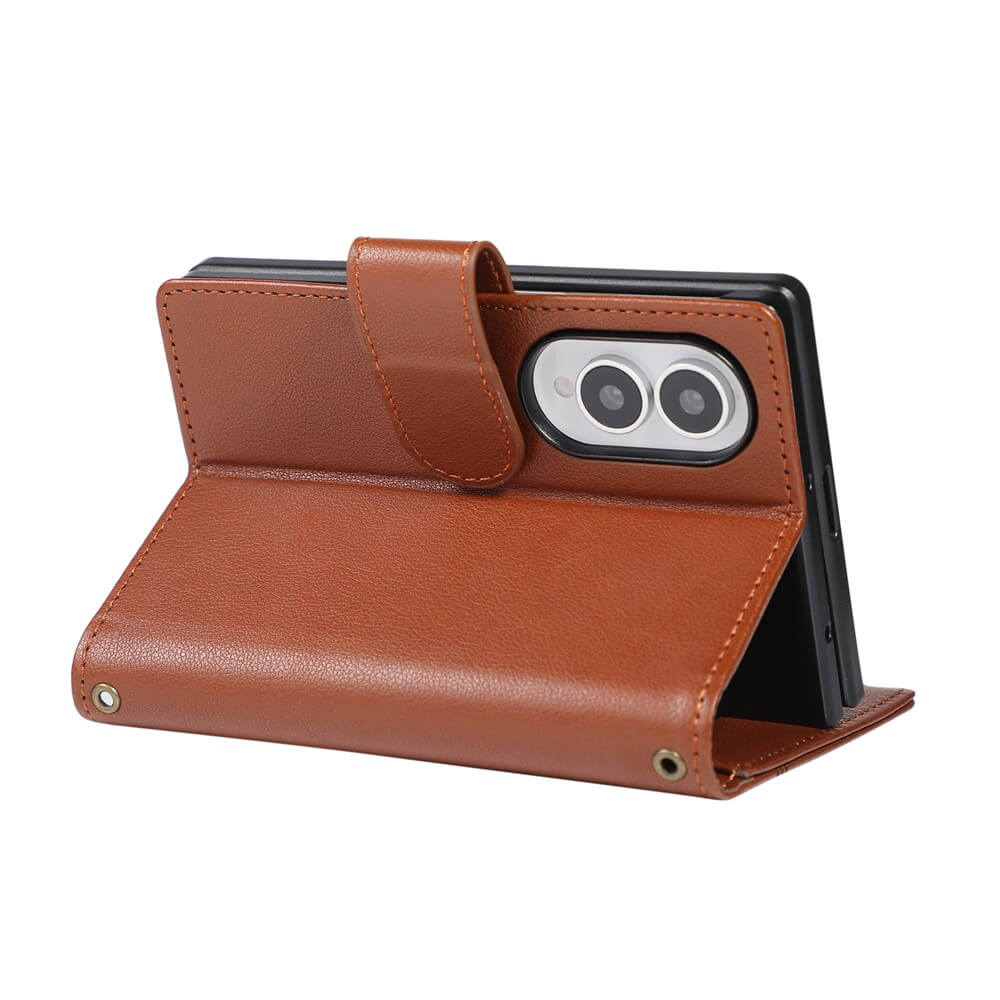 Galaxy Z Fold8 – Leather Wallet Case with Shoulder & Wrist Strap