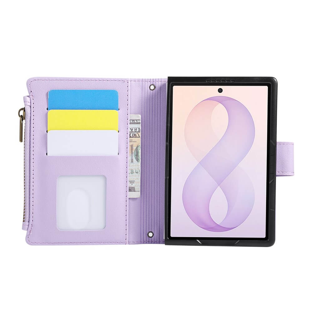 Galaxy Z Fold8 – Leather Wallet Case with Shoulder & Wrist Strap