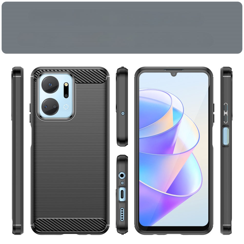 Honor X7A - Cover in look metallo carbonio