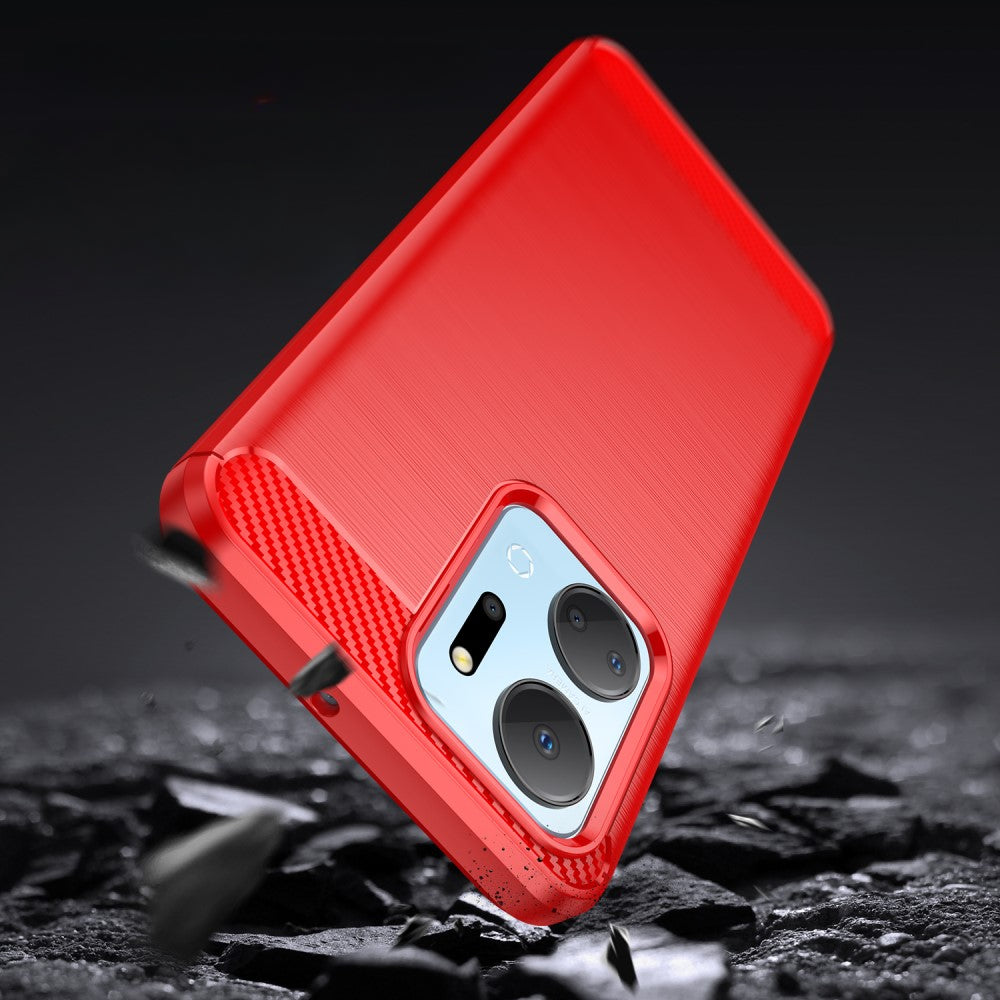 Honor X7A - Cover in look metallo carbonio