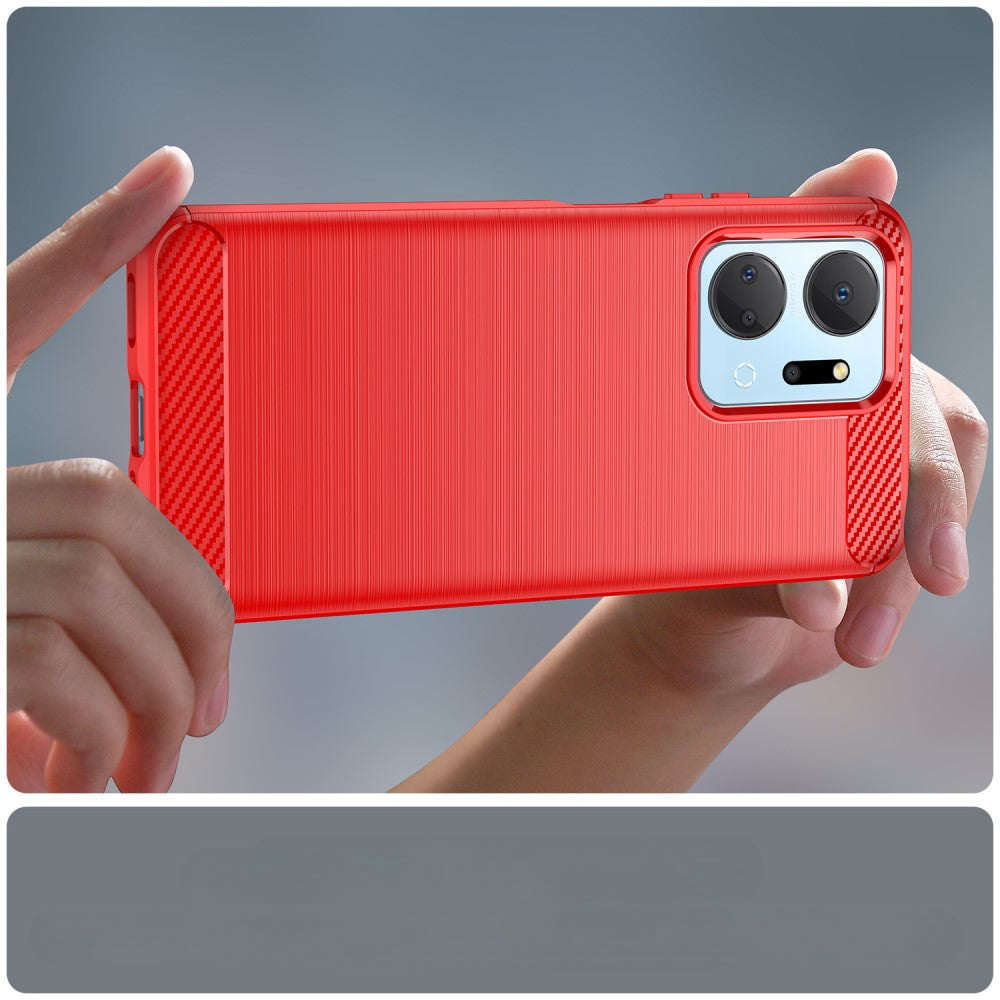 Honor X7A - Cover in look metallo carbonio