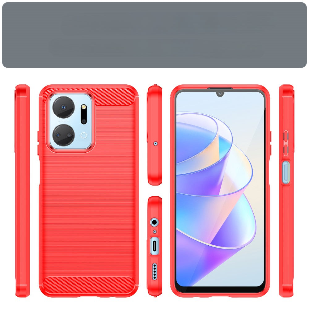 Honor X7A - Cover in look metallo carbonio