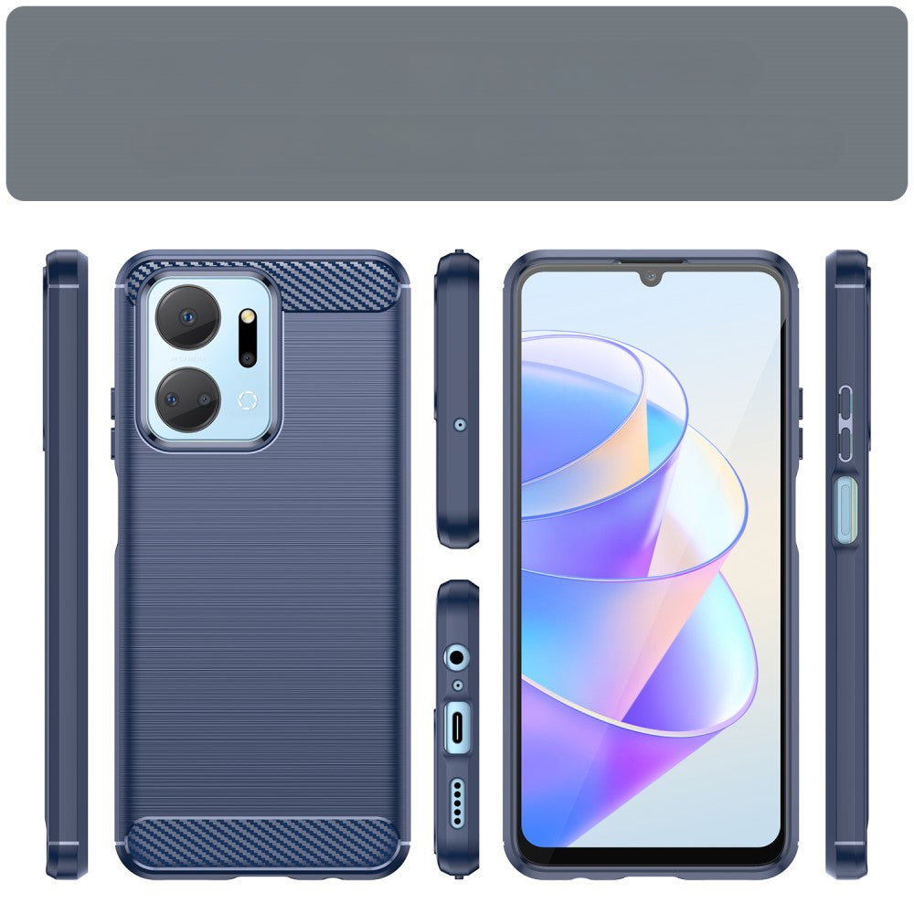 Honor X7A - Cover in look metallo carbonio