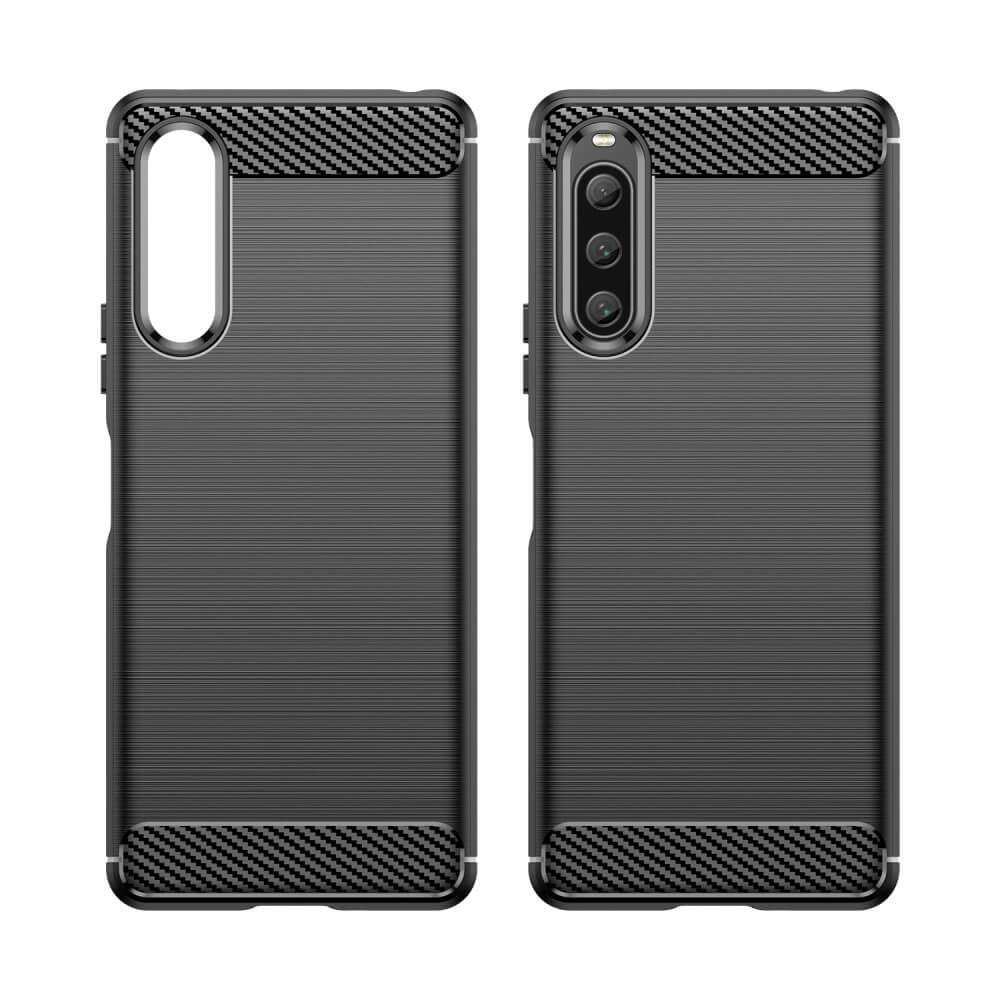 Sony Xperia 10 V - Metall Carbon Look Hülle