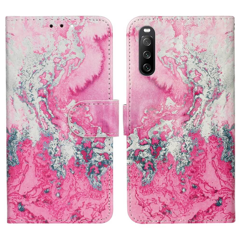 Sony Xperia 10 V - Leder Hülle Marble