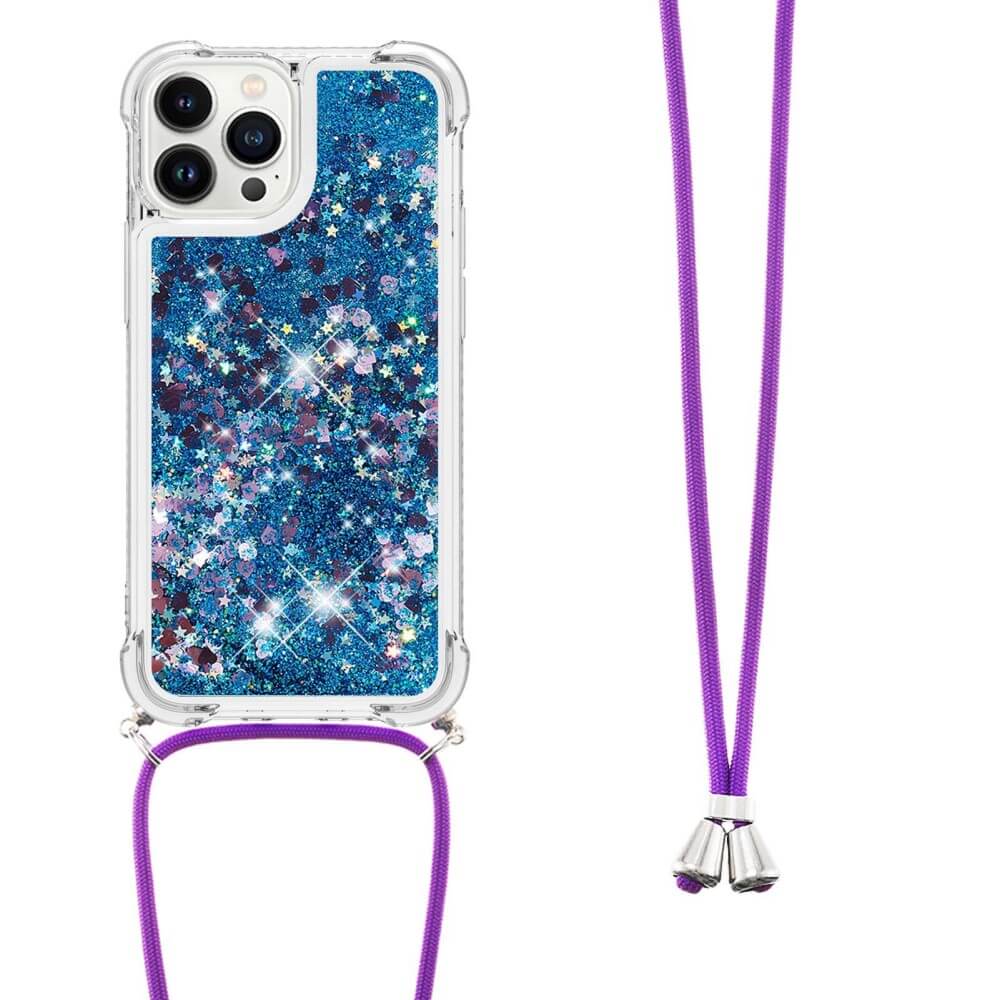 iPhone 15 Pro Max - Coque Paillettes Avec Bandouliã¨Re