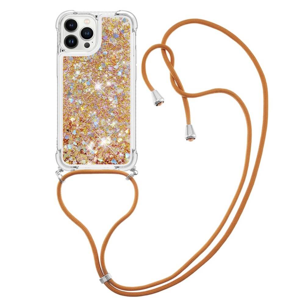 iPhone 15 Pro Max - Coque Paillettes Avec Bandouliã¨Re