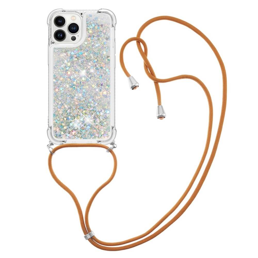 iPhone 15 Pro - Glitter Custodia con cordino
