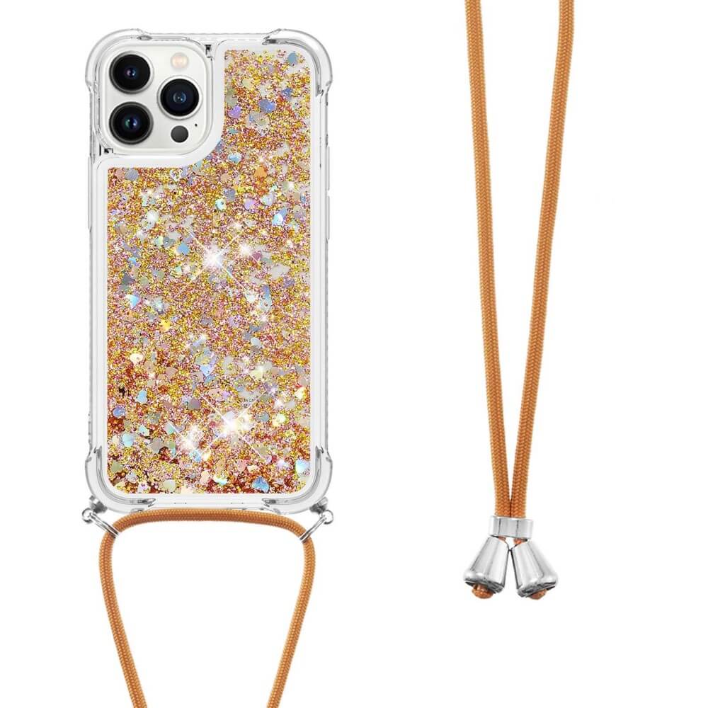 iPhone 15 Pro - Glitter Custodia con cordino