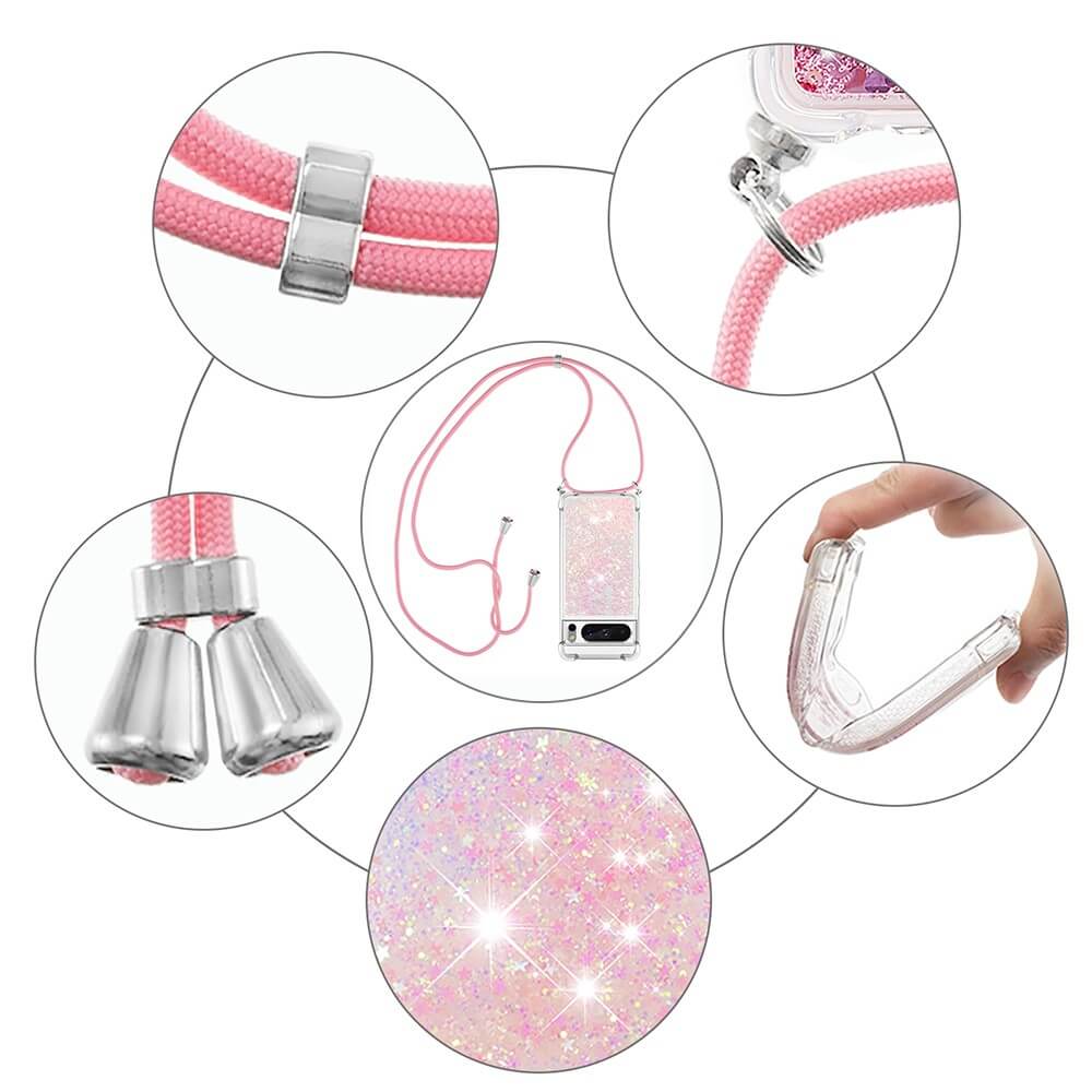 Google Pixel 8 Pro - Glitter Custodia Con Cordino