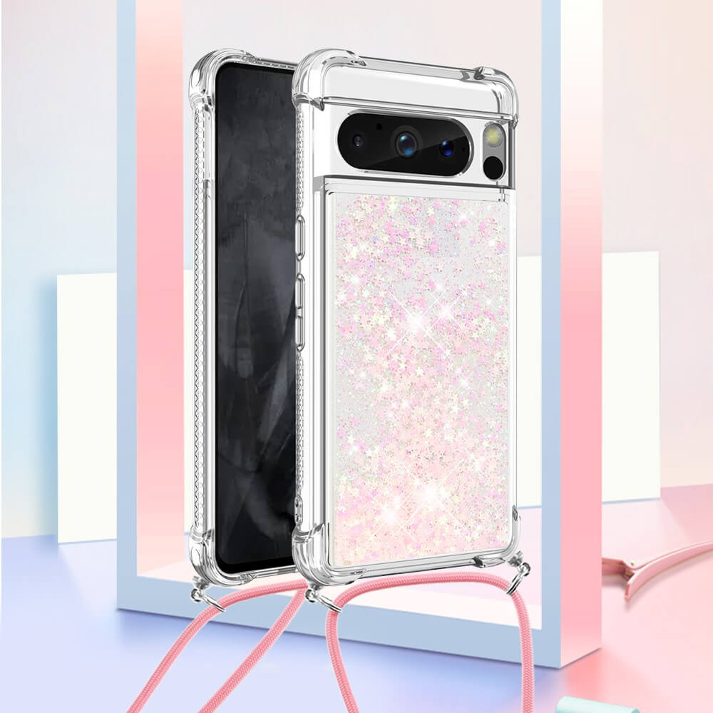 Google Pixel 8 Pro - Glitter Custodia Con Cordino