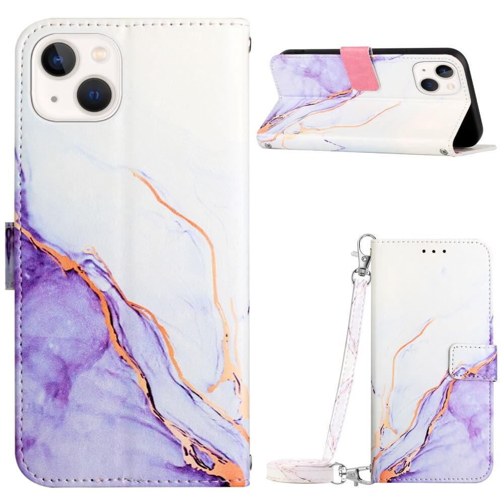 iPhone 15 - Etui Hülle Mit Umhängeband Marble