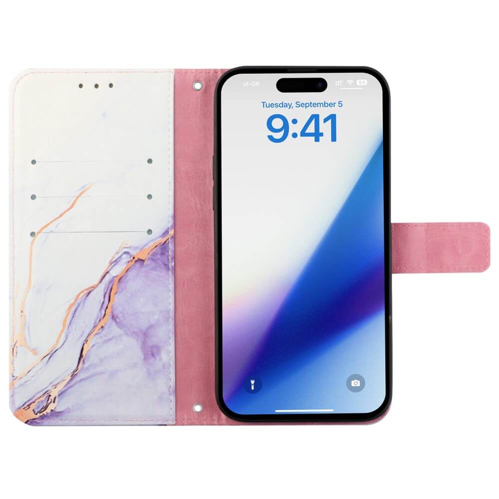 iPhone 15 Pro - Etui Hülle mit Umhängeband Marble