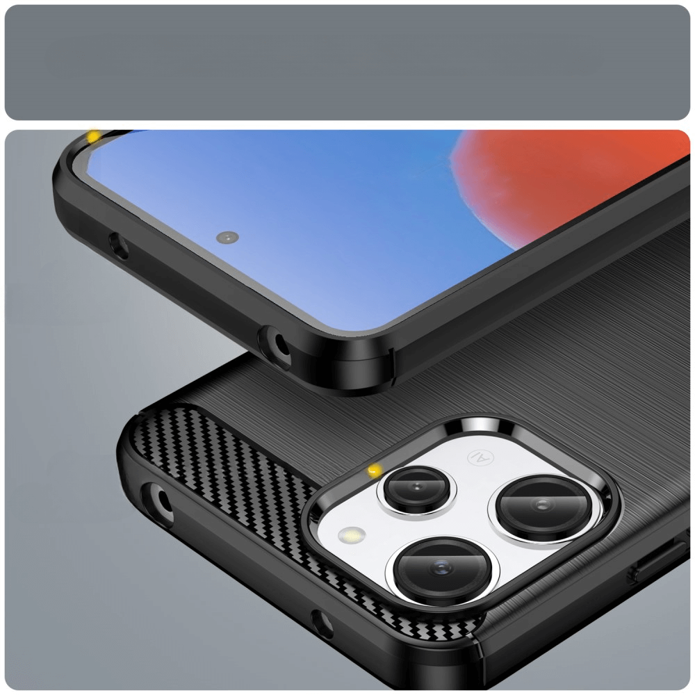 Xiaomi Redmi 12 - Metal Carbon Look Case