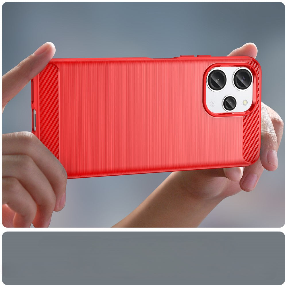 Xiaomi Redmi 12 - Metal Carbon Look Case