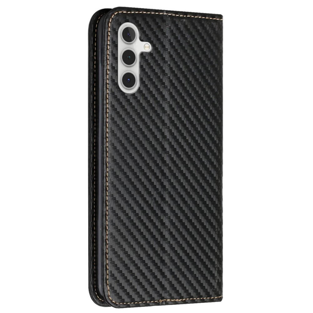 Galaxy S23 FE - Carbon Look Flip Case Cover rosa
