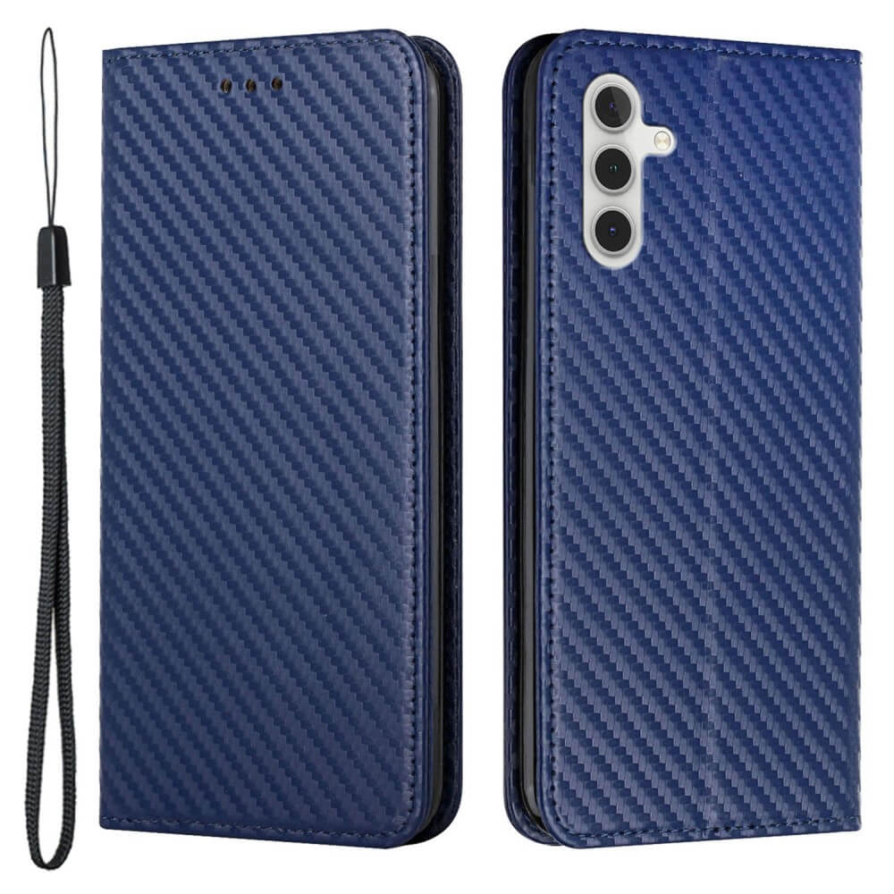 Galaxy S23 FE - Carbon Look Flip Case Cover rosa