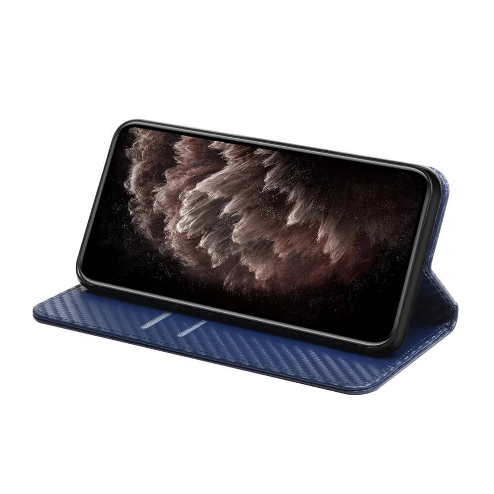 Galaxy S23 FE - Carbon Look Flip Case Cover rosa