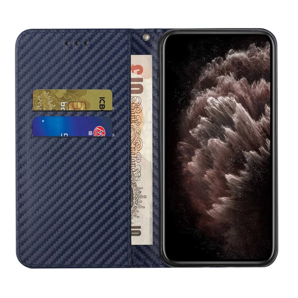 Galaxy S23 FE - Carbon Look Flip Case Cover rosa