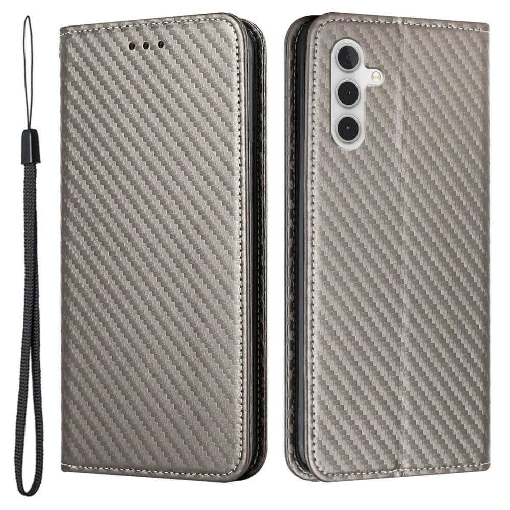 Galaxy S23 FE - Carbon Look Flip Case Cover rosa