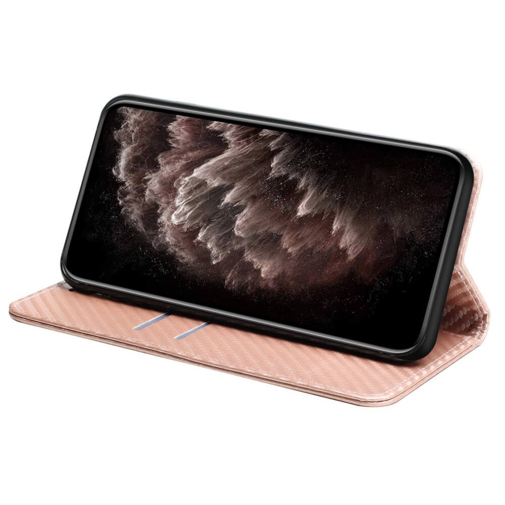 iPhone 15 Pro - Etui Flip Look carbone