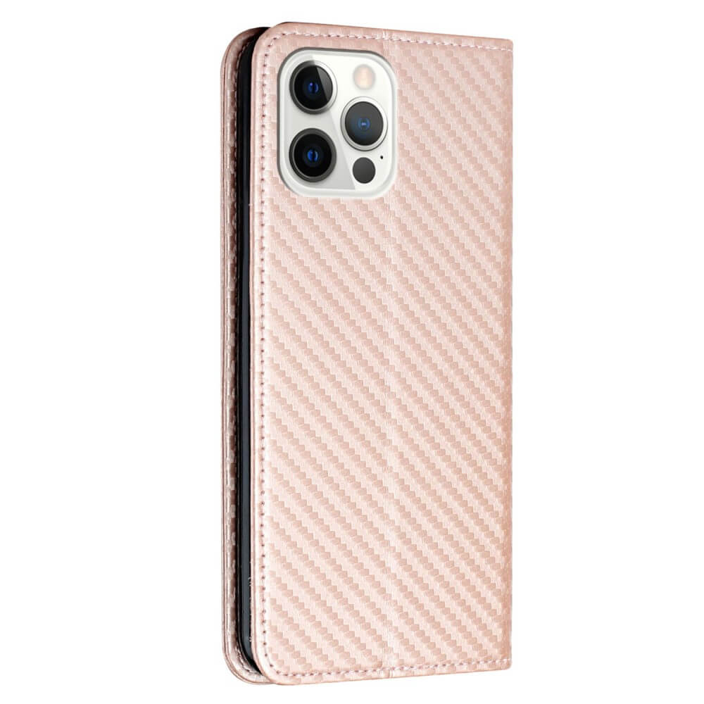 iPhone 15 Pro - Etui Flip Look carbone