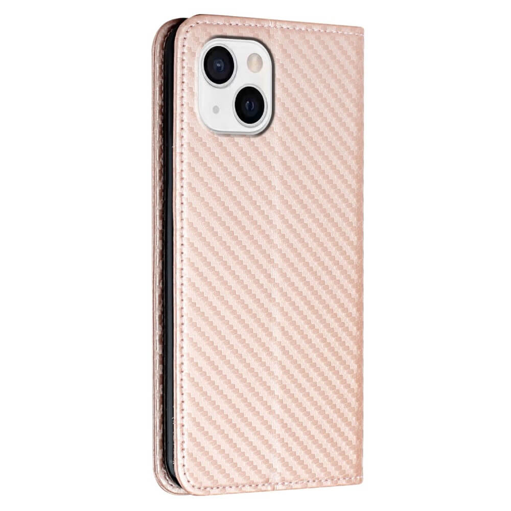 iPhone 15 - Carbon Look Flip Case Hülle