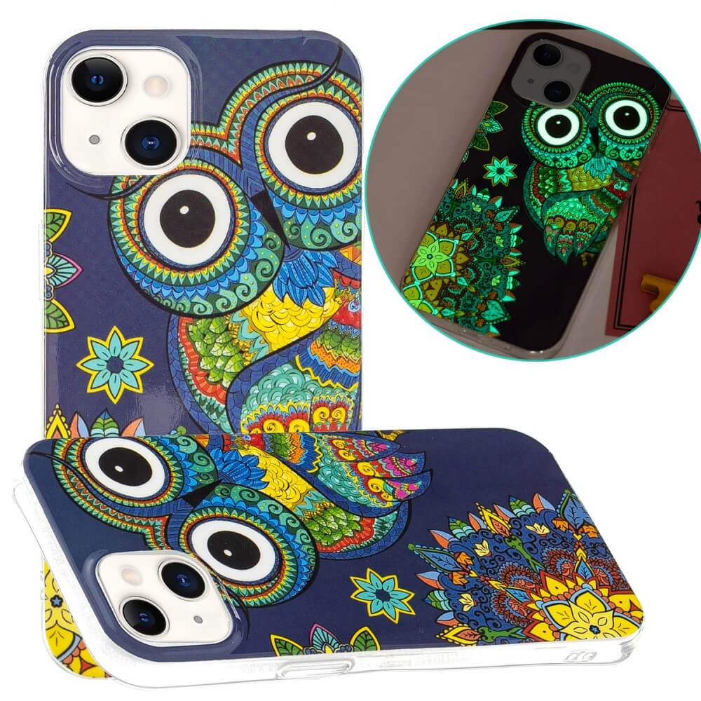 iPhone 15 - Noctilucent silicone case owl