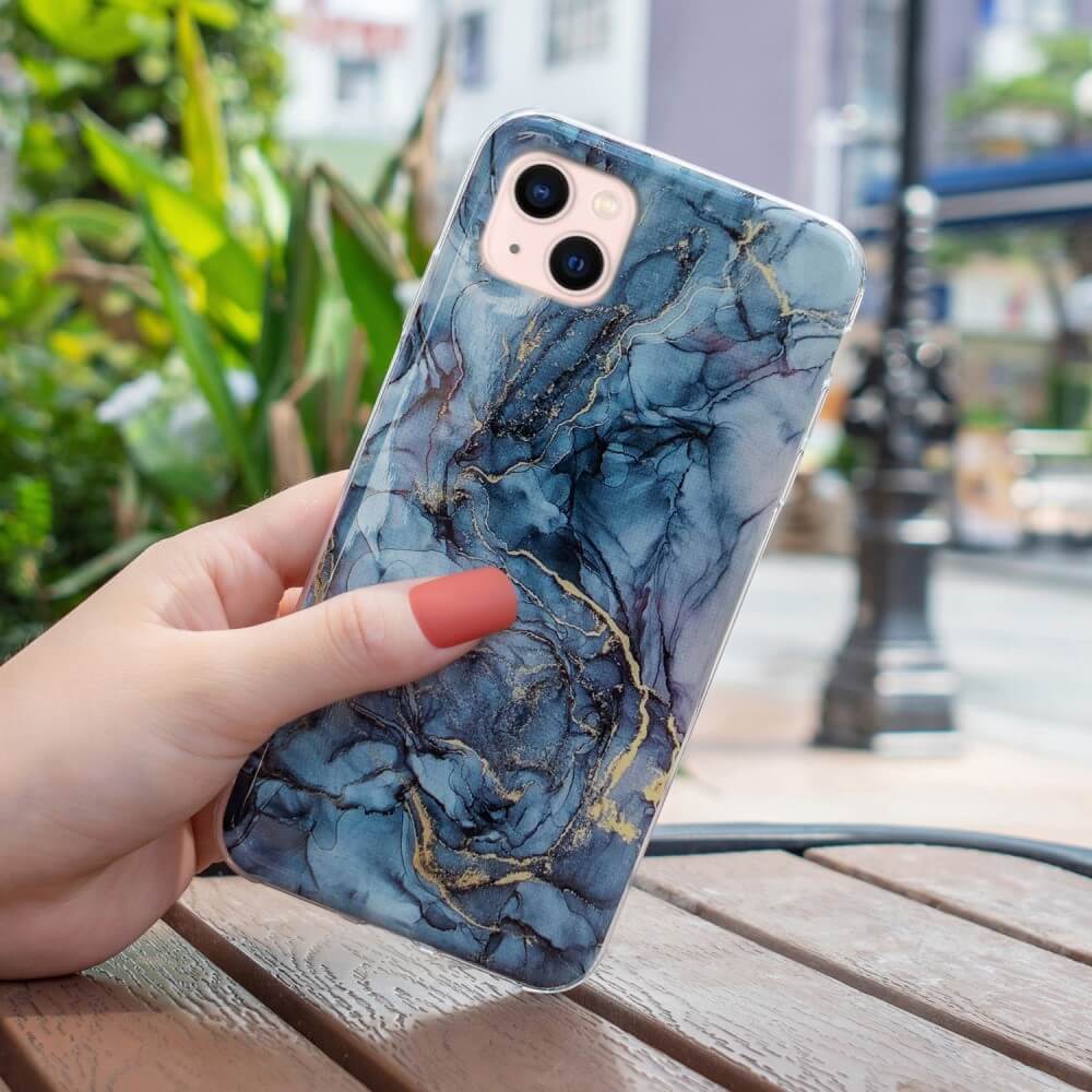 iPhone 15 Plus - Custodia in gomma Marble