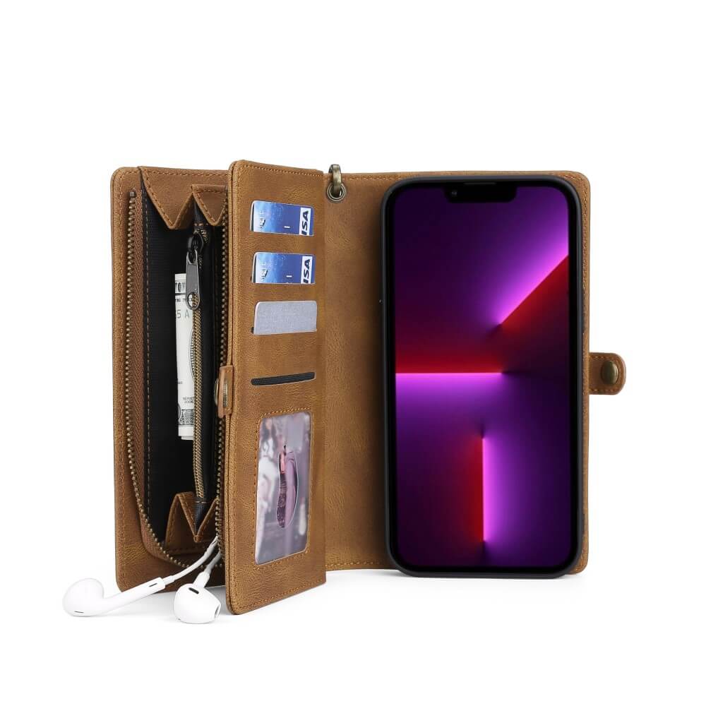 iPhone 15 Plus - Megshi 2-1 Brieftaschen Hülle