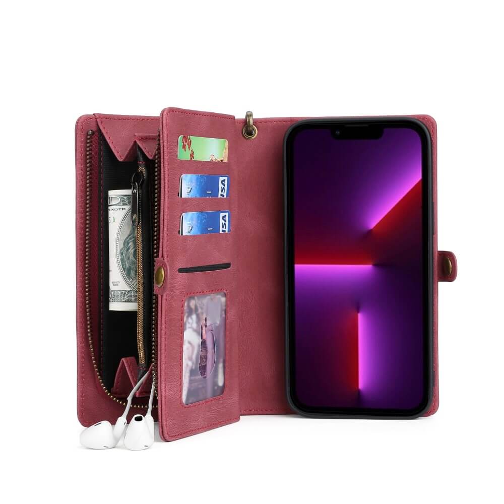 iPhone 15 - Megshi 2-1 Brieftaschen Hülle