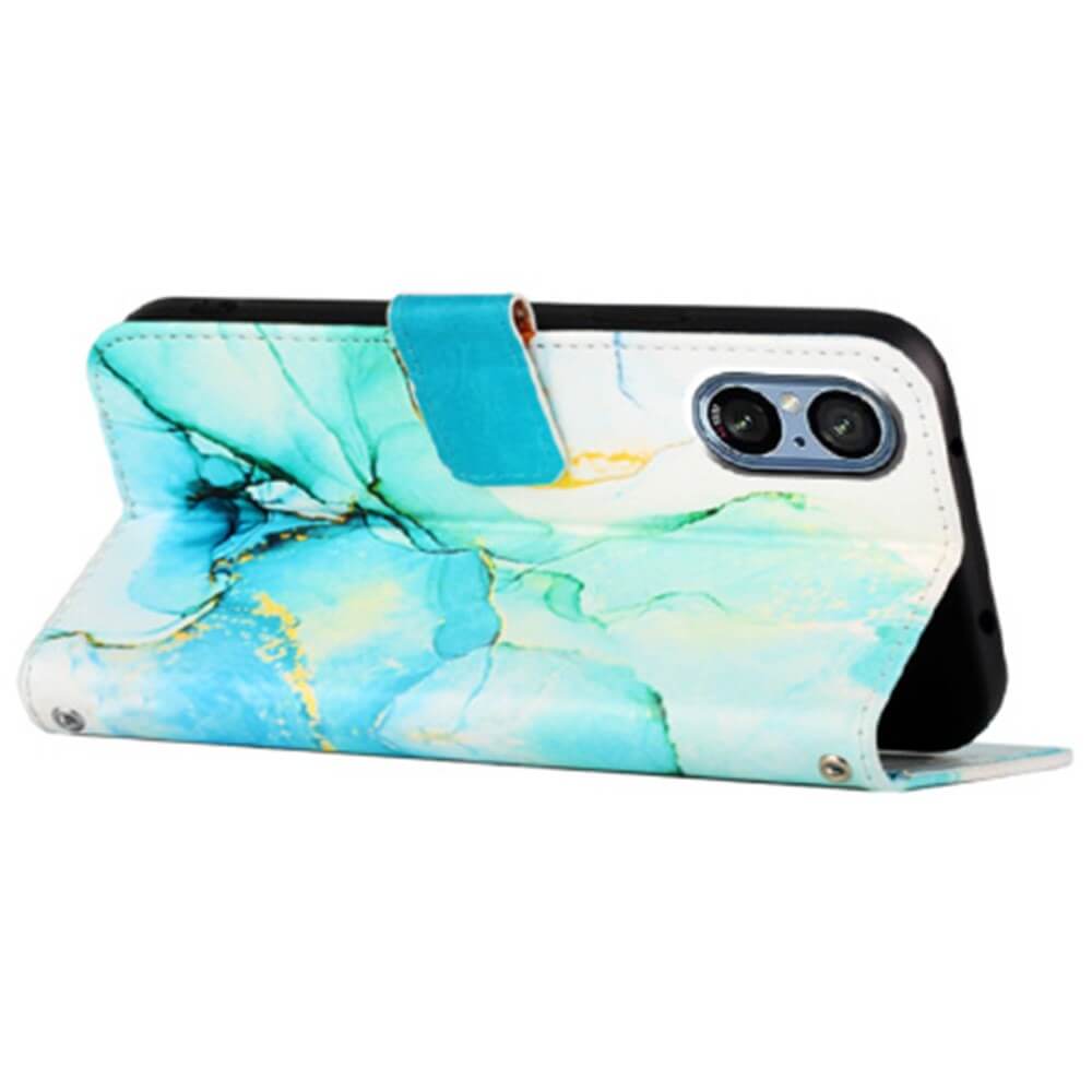 Sony Xperia 5 V - Etui Coque Avec Bandouliã¨Re Marble
