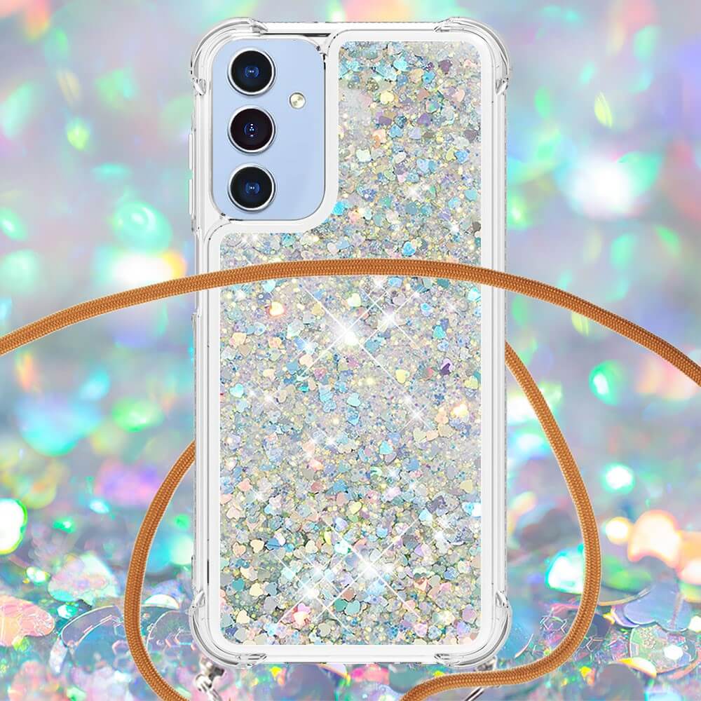 Galaxy A15 - Custodia glitter con cordino