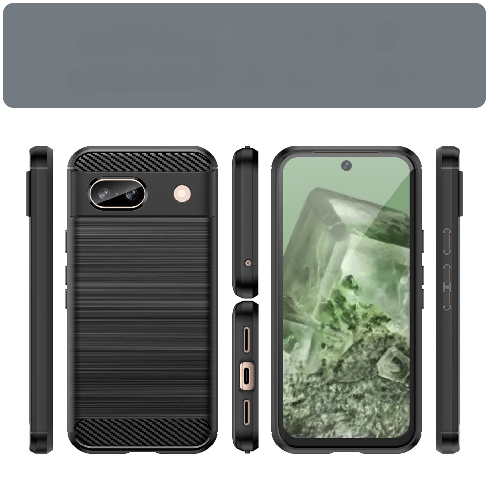 Google Pixel 8a - Coque look métal carbone