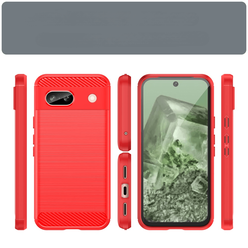Google Pixel 8a - Coque look métal carbone